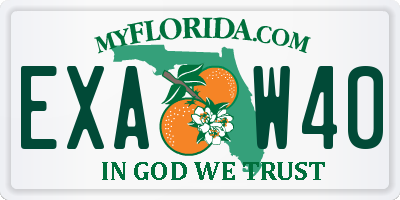 FL license plate EXAW40