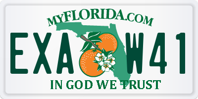 FL license plate EXAW41