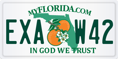 FL license plate EXAW42