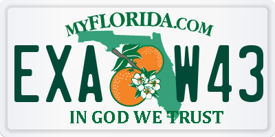 FL license plate EXAW43