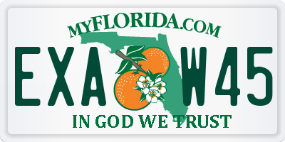 FL license plate EXAW45