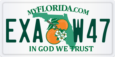 FL license plate EXAW47