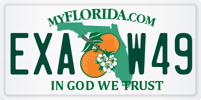 FL license plate EXAW49