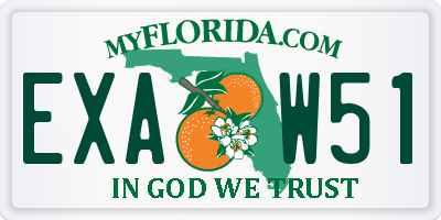 FL license plate EXAW51