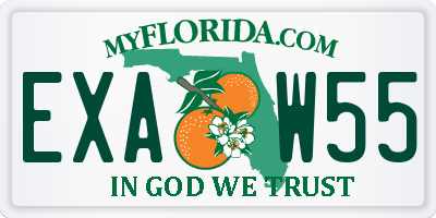 FL license plate EXAW55