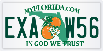 FL license plate EXAW56