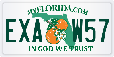 FL license plate EXAW57