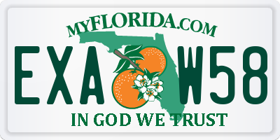 FL license plate EXAW58