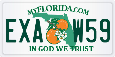 FL license plate EXAW59