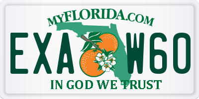 FL license plate EXAW60