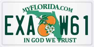 FL license plate EXAW61
