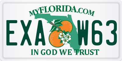 FL license plate EXAW63