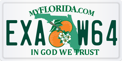 FL license plate EXAW64