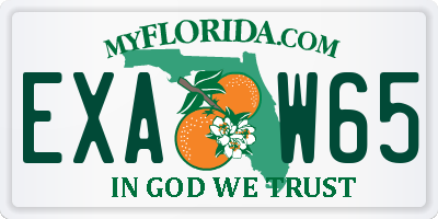 FL license plate EXAW65