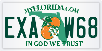 FL license plate EXAW68