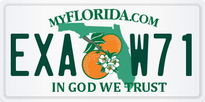 FL license plate EXAW71