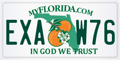 FL license plate EXAW76