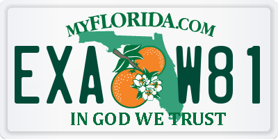FL license plate EXAW81