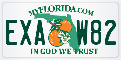 FL license plate EXAW82