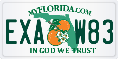 FL license plate EXAW83
