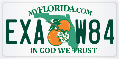 FL license plate EXAW84