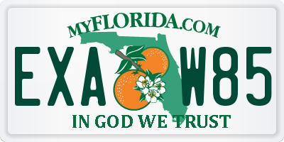 FL license plate EXAW85