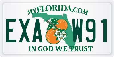 FL license plate EXAW91