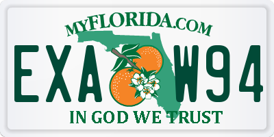 FL license plate EXAW94