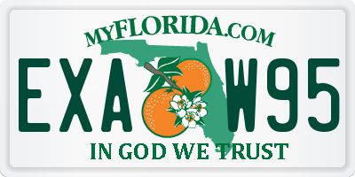 FL license plate EXAW95