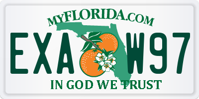 FL license plate EXAW97