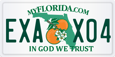 FL license plate EXAX04