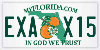 FL license plate EXAX15