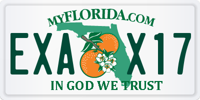 FL license plate EXAX17