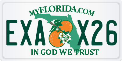 FL license plate EXAX26