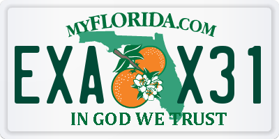 FL license plate EXAX31