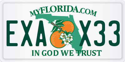 FL license plate EXAX33