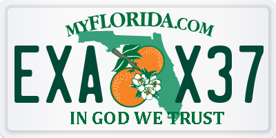 FL license plate EXAX37
