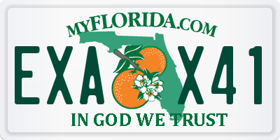 FL license plate EXAX41