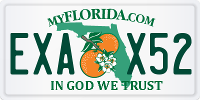 FL license plate EXAX52