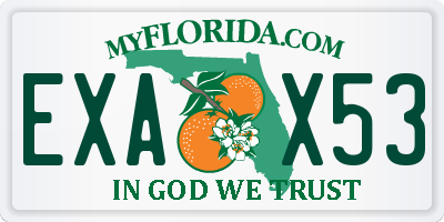 FL license plate EXAX53
