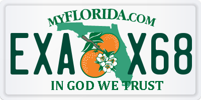 FL license plate EXAX68