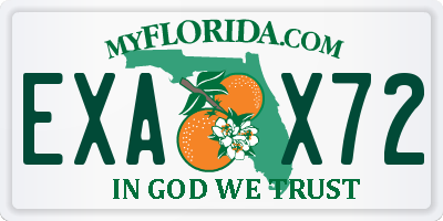 FL license plate EXAX72