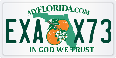 FL license plate EXAX73