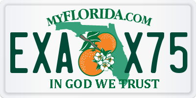 FL license plate EXAX75
