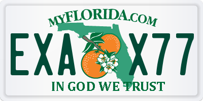 FL license plate EXAX77