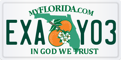 FL license plate EXAY03