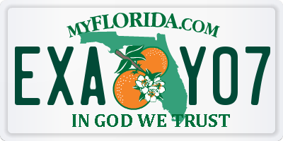 FL license plate EXAY07