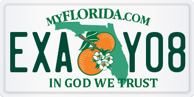 FL license plate EXAY08