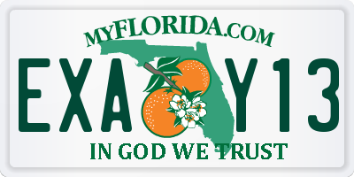 FL license plate EXAY13
