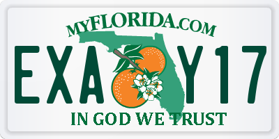 FL license plate EXAY17